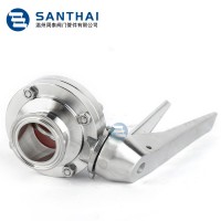 Stainless Steel Sanitary One Side Threaded One Side Welded Manual Butterfly Valve